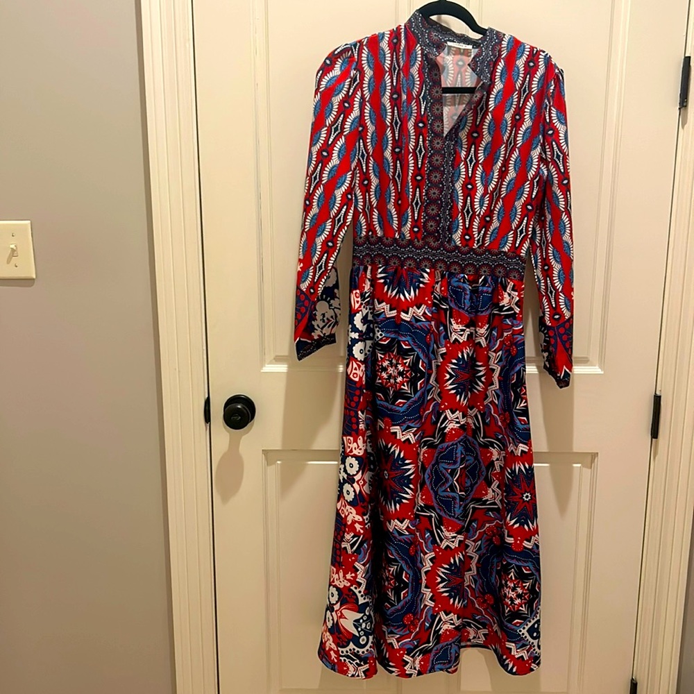 Long sleeve satin dress